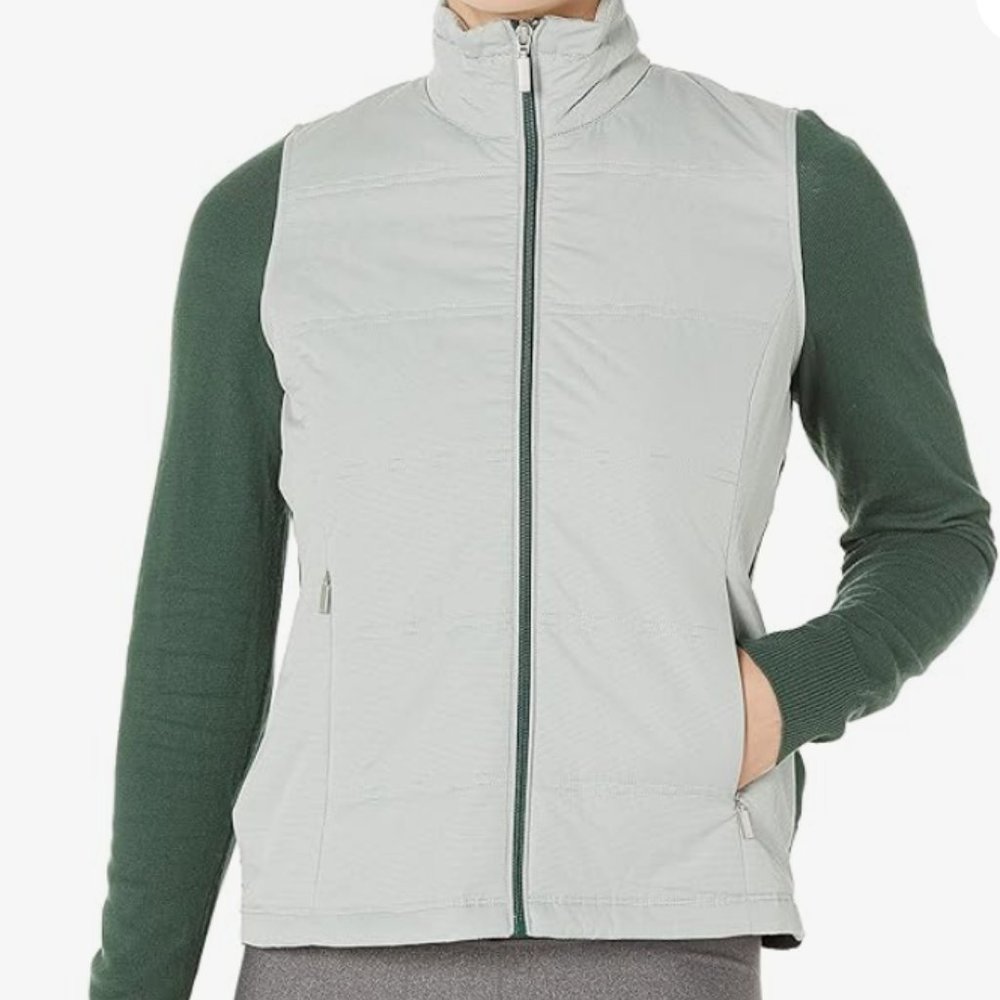 Cutter & Buck Womens Cora Quilted Sweater Jacket, Hunter Green - Picture 3 of 13